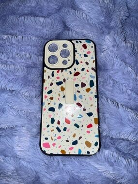 Multicolor Terrazzo Pattern Phone Case with pop out kick stand-iphone 16 pro max